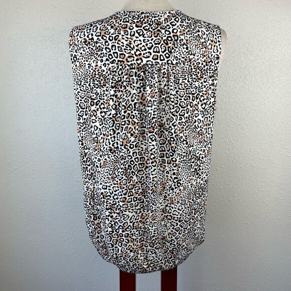 Philosophy Leopard Print Sleeveless Blouse Top Size L EUC - Picture 3 of 5
